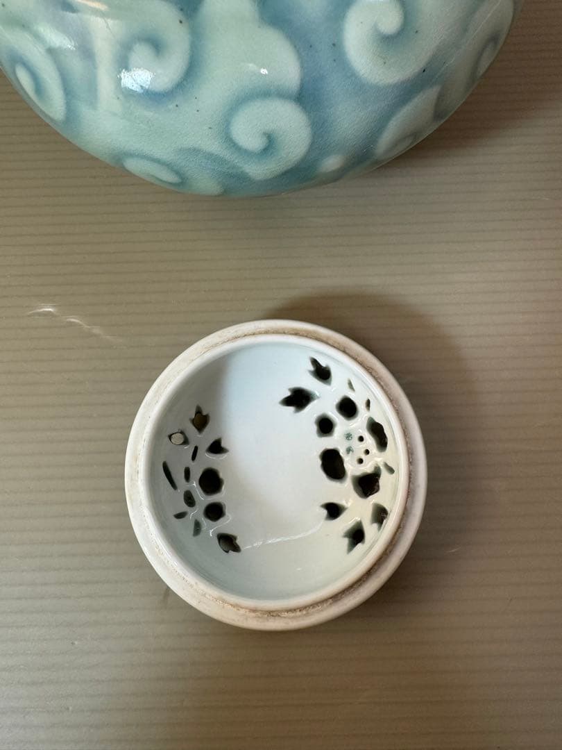 2791 希少　香蘭社　青磁　香炉