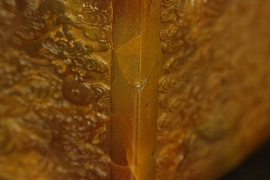 中国美術 黄玉石 刻龍 大印 田黄(A735)