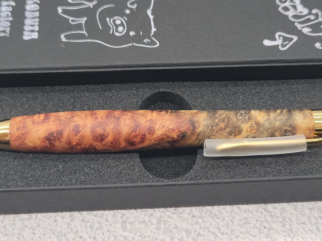 新品　こぶた工房　極上花梨瘤　トリコロール瘤　金金具　シャープペンシル0.5