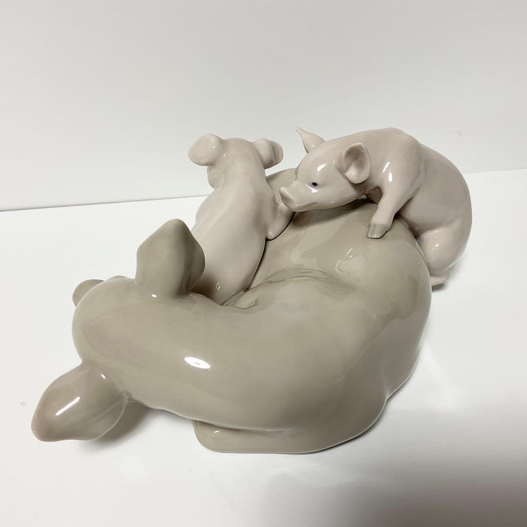 【美品】Lladro リヤドロ 豚の親子 家族 子豚