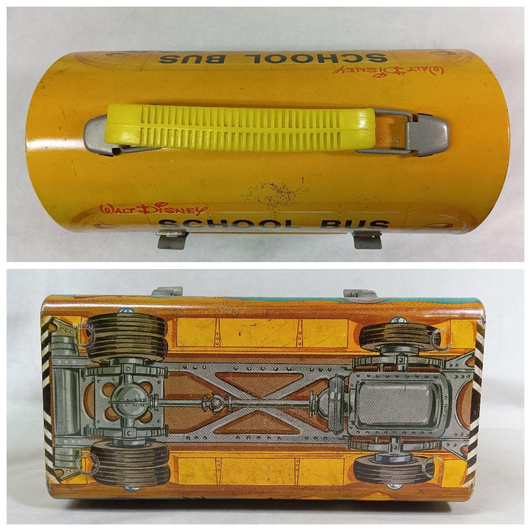 Walt Disney スクールバス型ランチボックス　アンティーク　缶バッグ