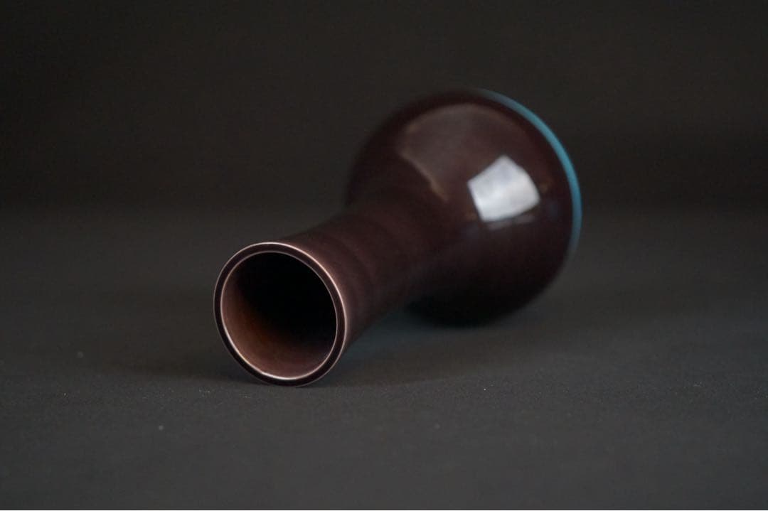 中村翠嵐 紫交趾末広糸目 皆具 共箱 共布 茶道具