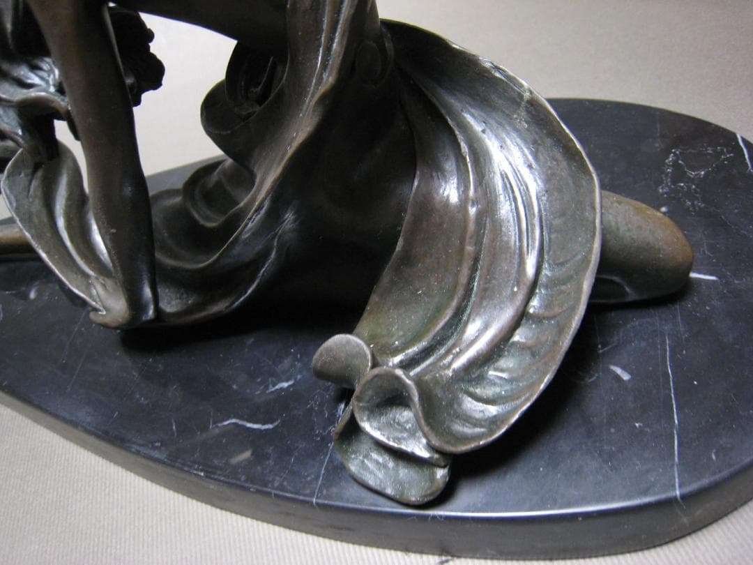 ブロンズ像　舞女　G. Michiel　銅像　インテリア　大理石台座　38ｃｍ