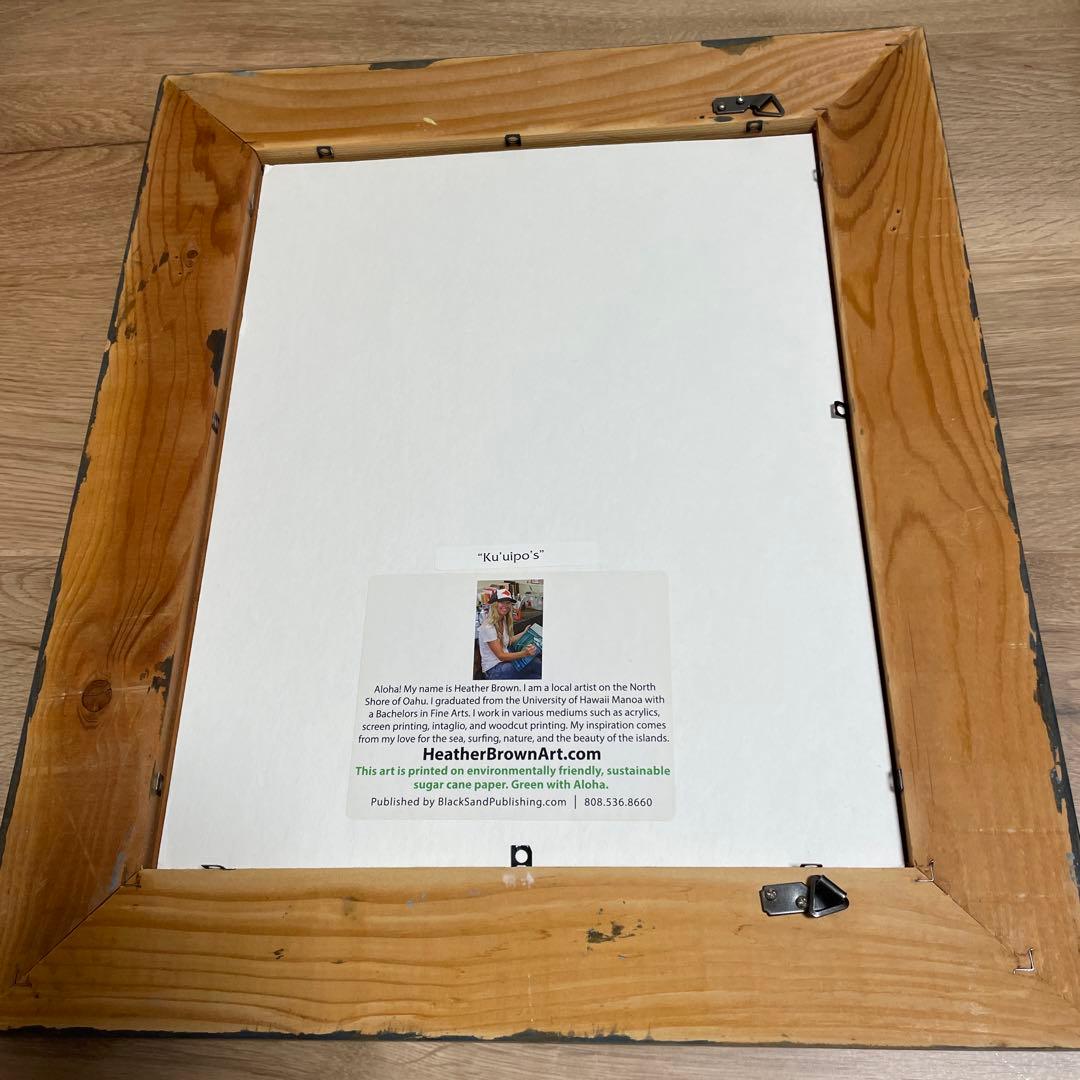 ヘザーブラウン　サーフアートフレームセット絵　純正額付き　ロンハーマン　wtw