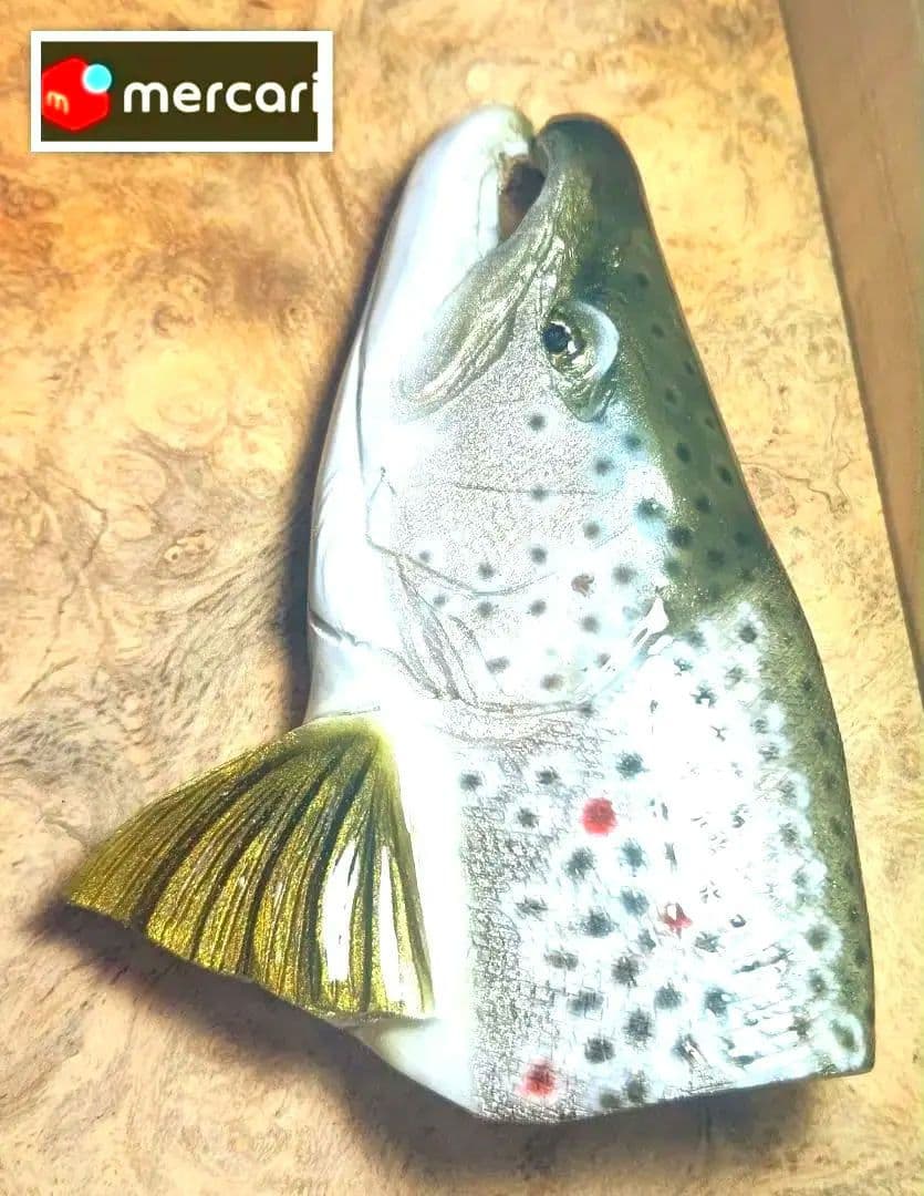 .Seaトラウトブローチ(ブラウントラウト/木彫塗装 )1点物最終価格