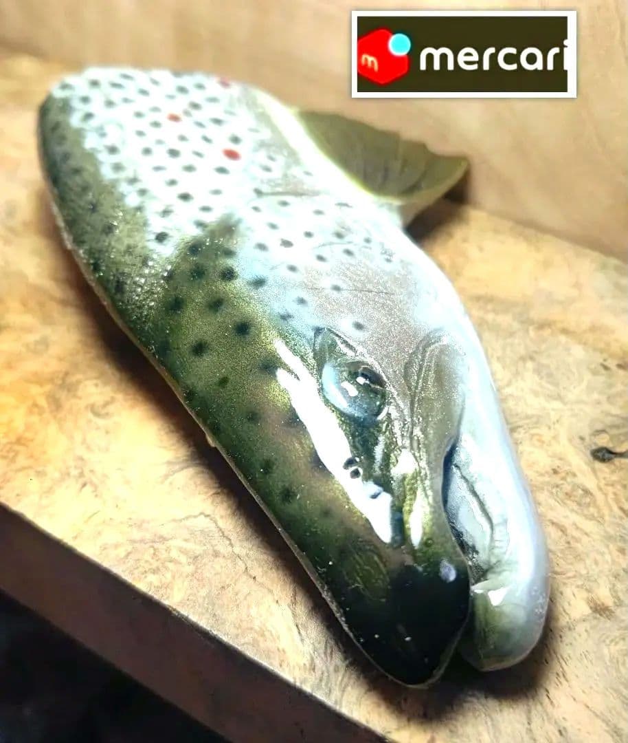 .Seaトラウトブローチ(ブラウントラウト/木彫塗装 )1点物最終価格