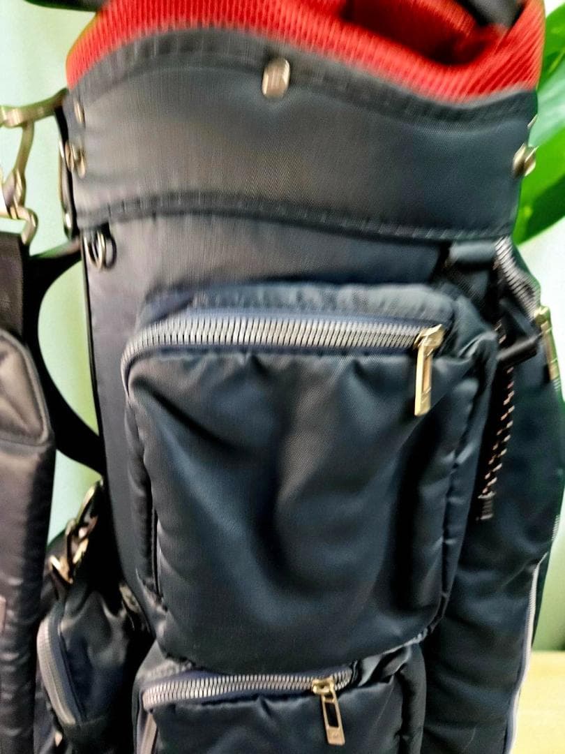 送料無料/超美品　onoff キャディバッグ ネイビー/レッド