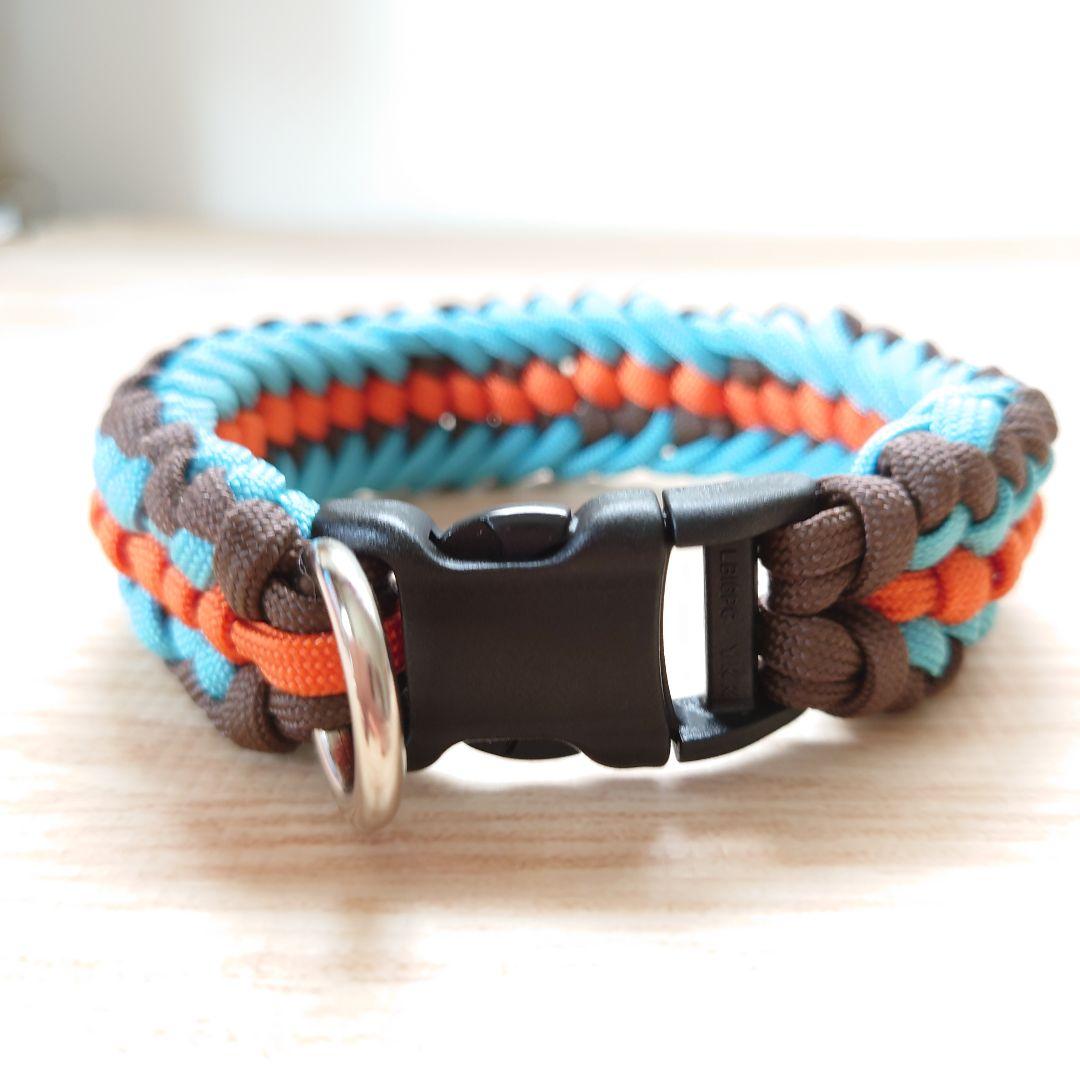 パラコード❥首輪❥太め　カッコカワイイ　コンチョ付き　№021