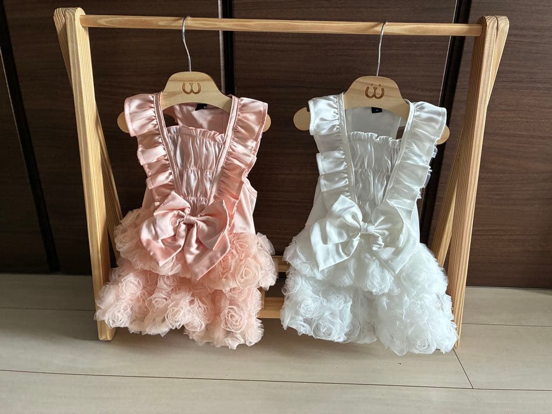 犬用ドレス フリル リボン　(2個セット)