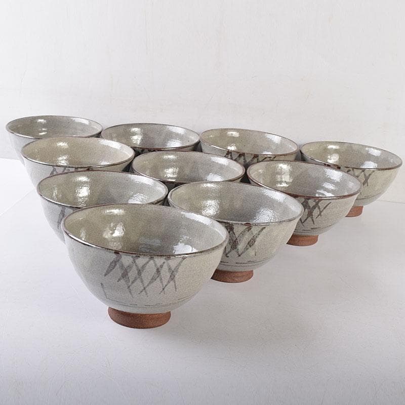 茶道具　福森研晃造　唐津焼　絵唐津　数茶碗　二十客　共箱　V　R8570H