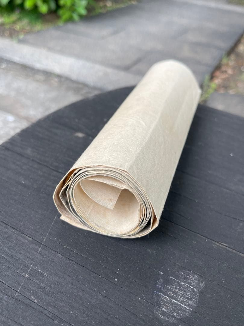 捲り花と鳥の掛軸　片付け品