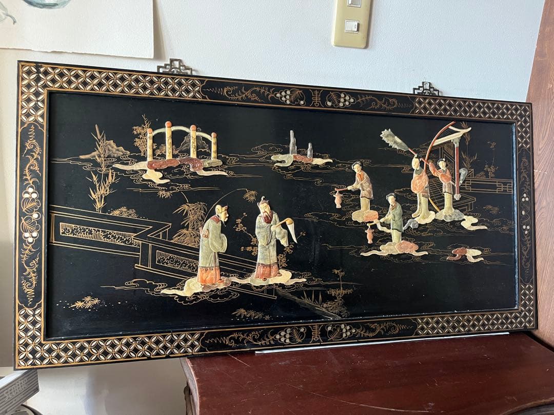 G*O様 アジアン・中国風　木製装飾彫刻画 香港製