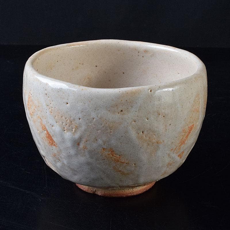 茶道具　人間国宝　荒川豊蔵（無田陶人）作　志野　茶碗　銘木枯　共箱　MR8745