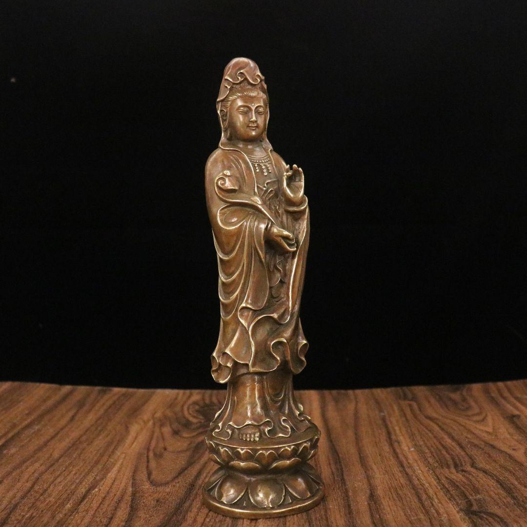 仏教美術 仏像 観音菩薩様 小仏像 銅製 銅器