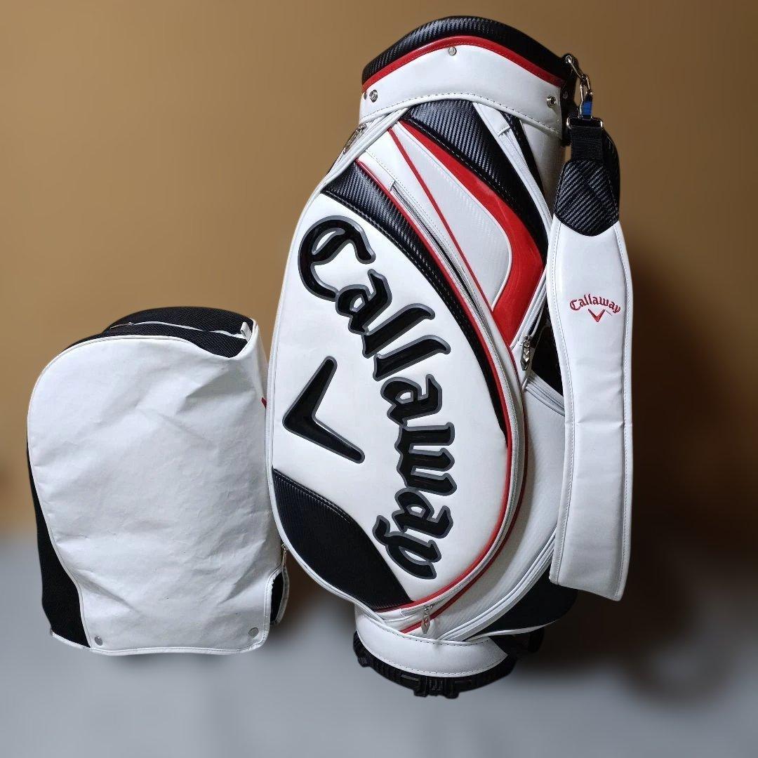 美品Callaway キャディバッグ ホワイト/ブラック/レッド