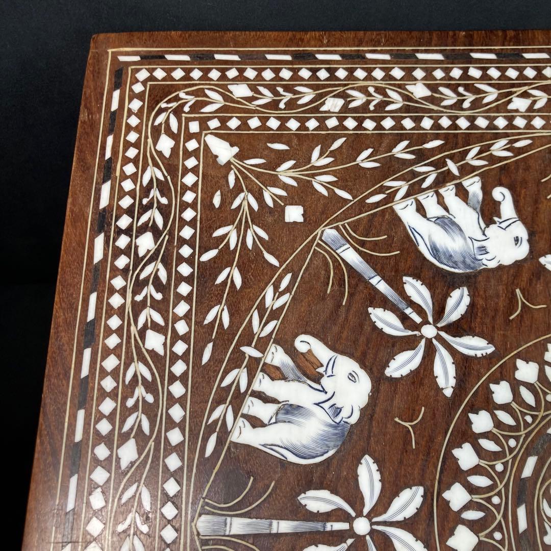 象嵌細工 アジアン家具 ローテブル インド家具 象モチーフ