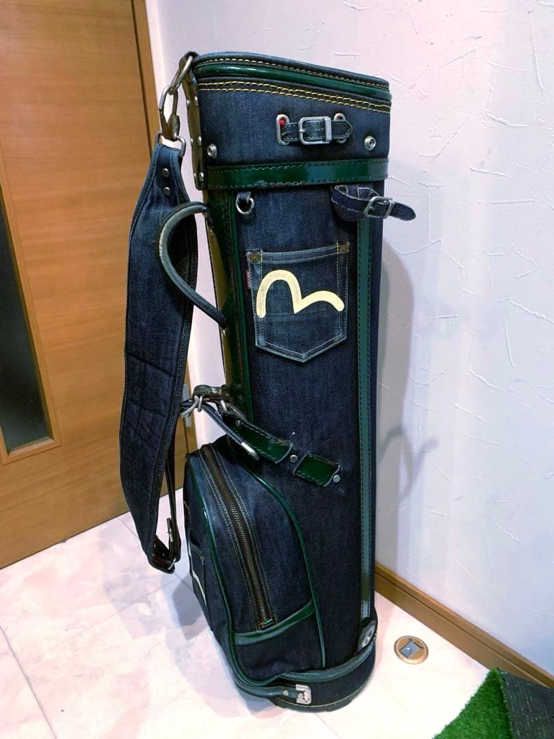 希少　EVISU エヴィス　キャディバッグ　デニム　本革　エビス