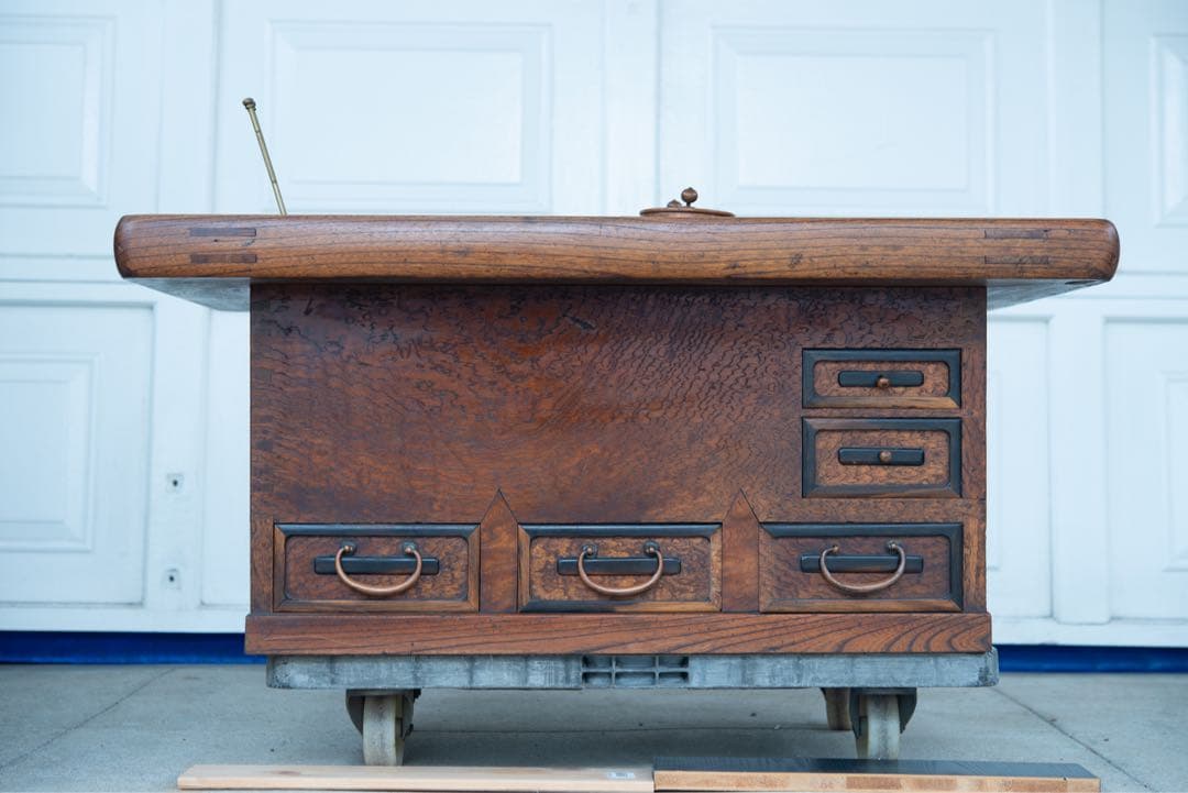 長火鉢　天然木 骨董 古民具 囲炉裏 座卓 和家具 火鉢