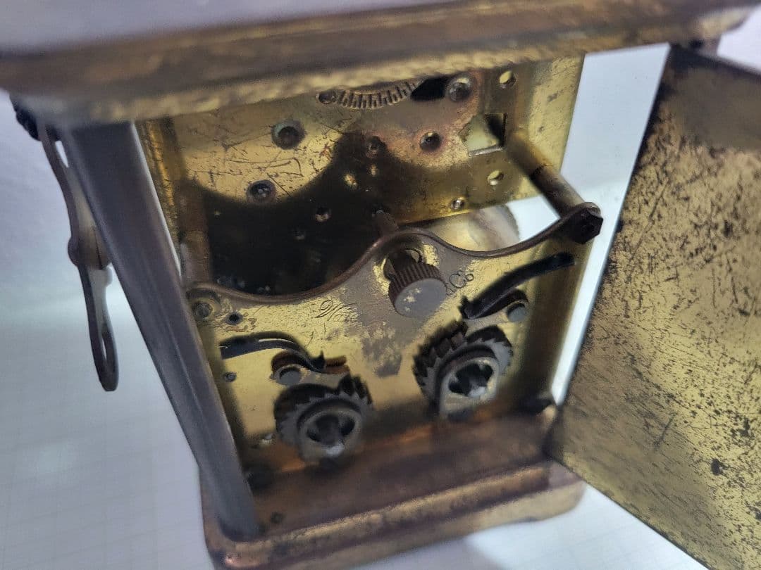 アンティーク時計　キャリッジクロックアメリカ製　　レトロ枕時計