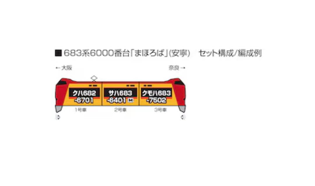 683系6000番台「まほろば」(安寧) 3両セット