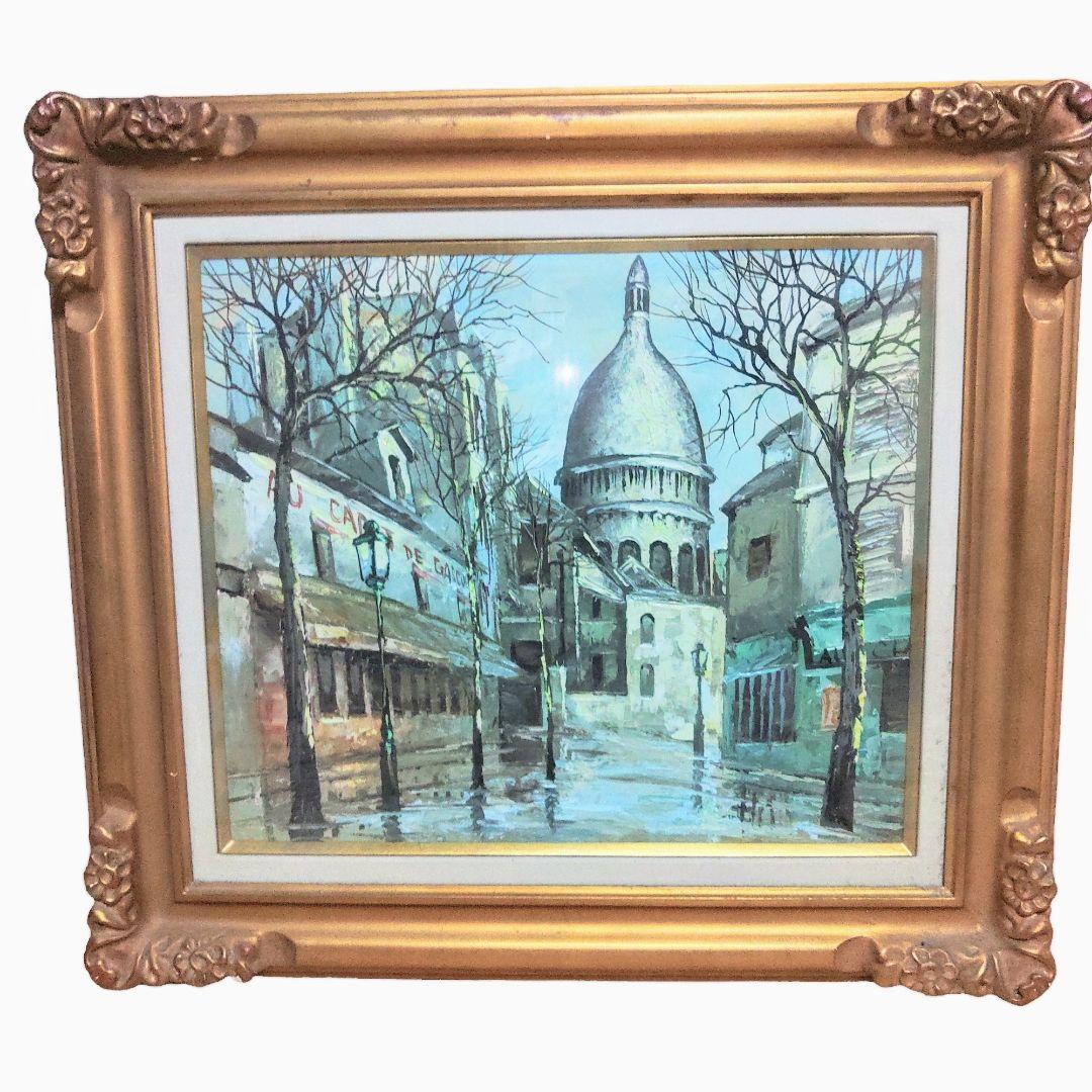 橋本敏雄　油絵　「パリ　モンマルトル」