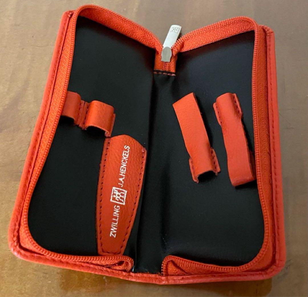 ツヴィリング ビューティーケア ５点セット ファスナー付き革ピンクケース