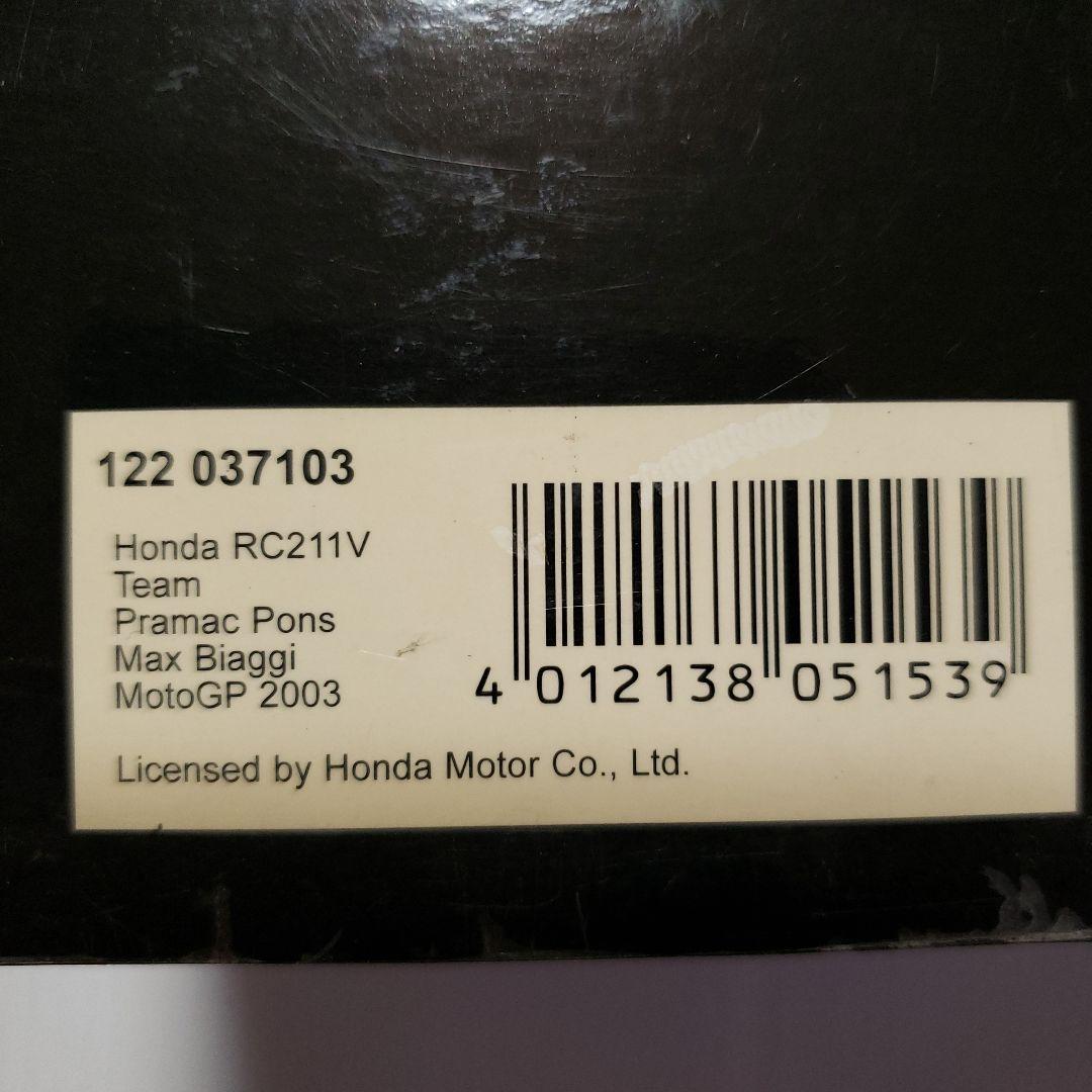 ミニカー MINICHANPS 1/12 HONDA RC211V M.B 2003
