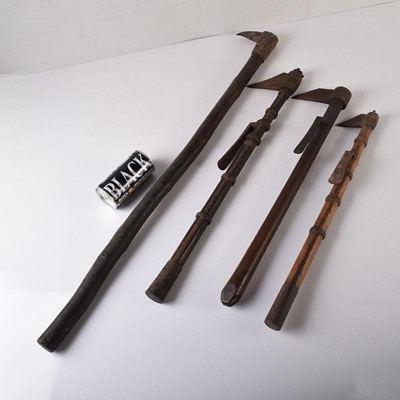火消道具　古い鳶口　古鉄製　鳶口　火消鉤　4点まとめて　V　R8466H