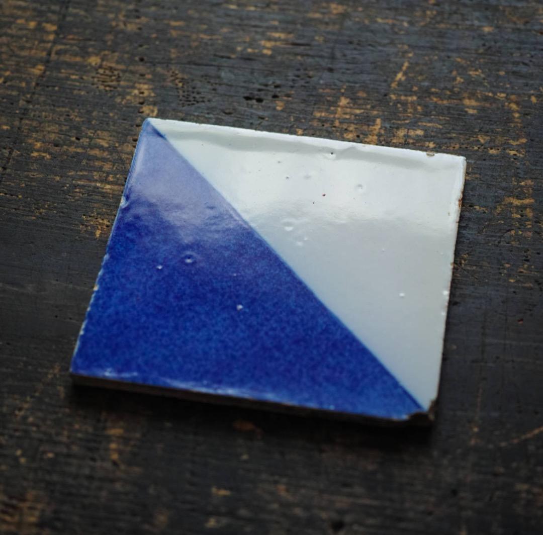 18世紀オランダ デルフトタイル 幾何学文 b / アンティーク 阿蘭陀 和蘭