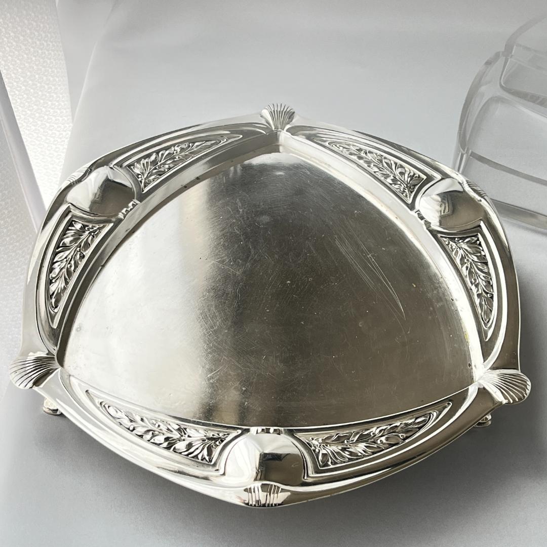 【英国】オードブルプレート【シルバープレート / ガラス】セパレート