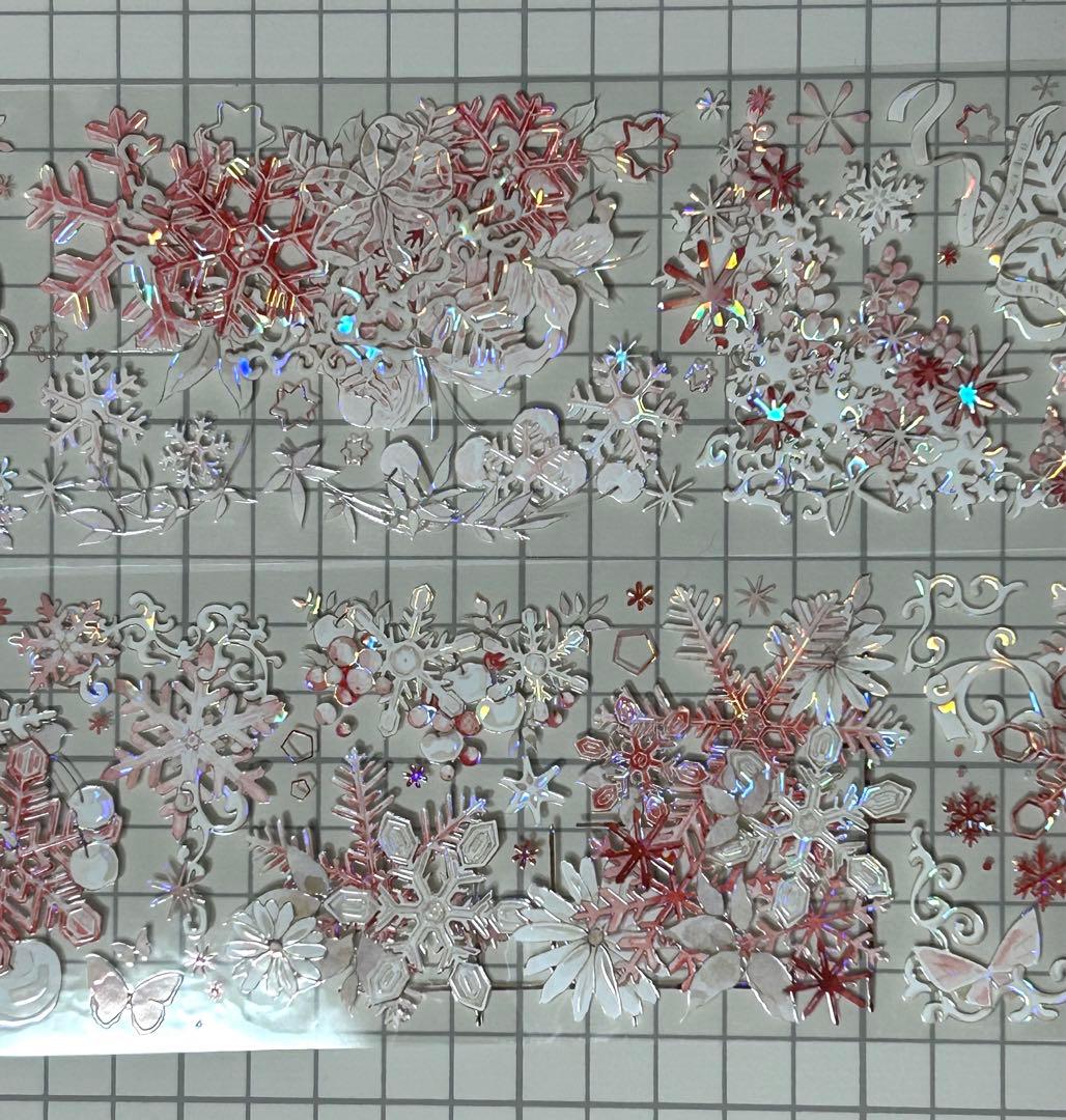 赤い雪の結晶 海外マステ 切り売り