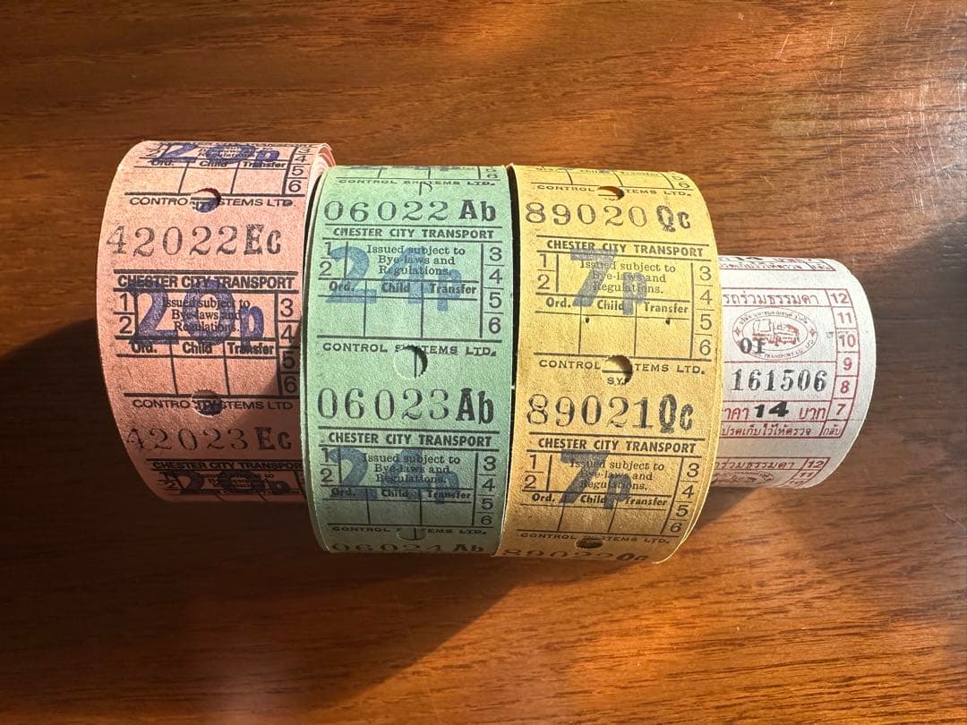 コラージュ素材　ロールチケット　ヴィンテージ　古い紙物