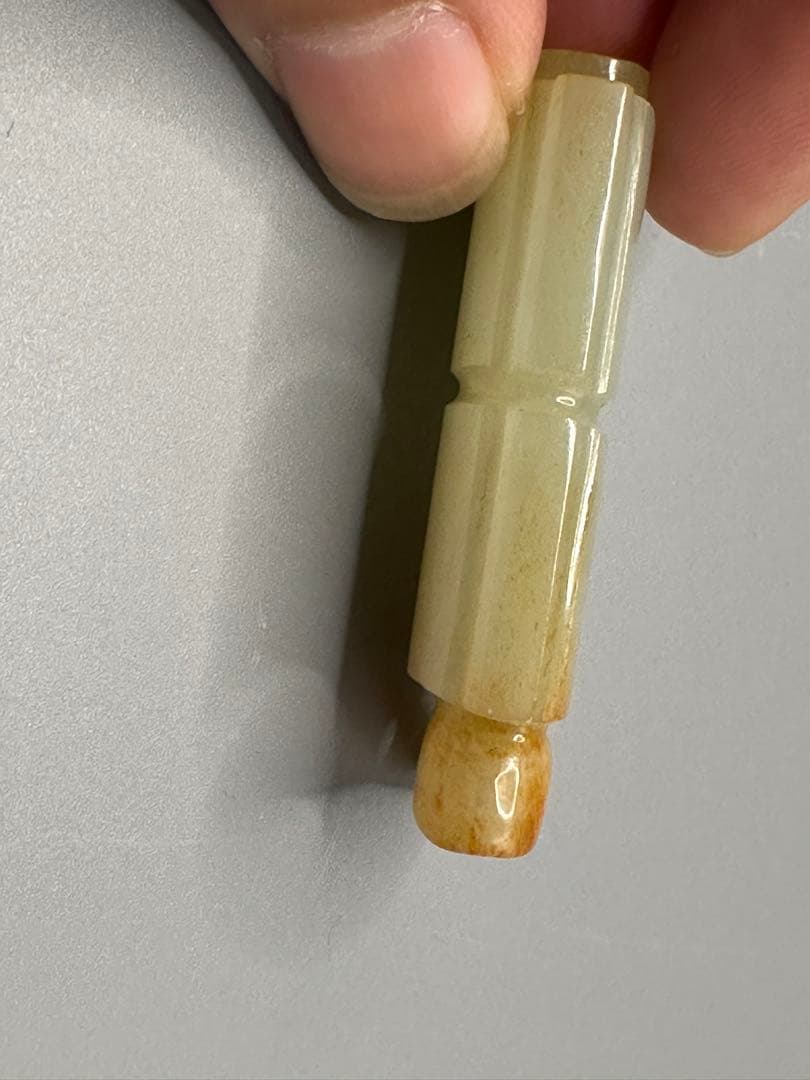 和田玉 長方形彫刻 2点セット ループタイ 古砡　白砡　根付　天然素材 置物骨董