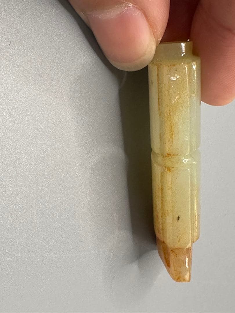 和田玉 長方形彫刻 2点セット ループタイ 古砡　白砡　根付　天然素材 置物骨董