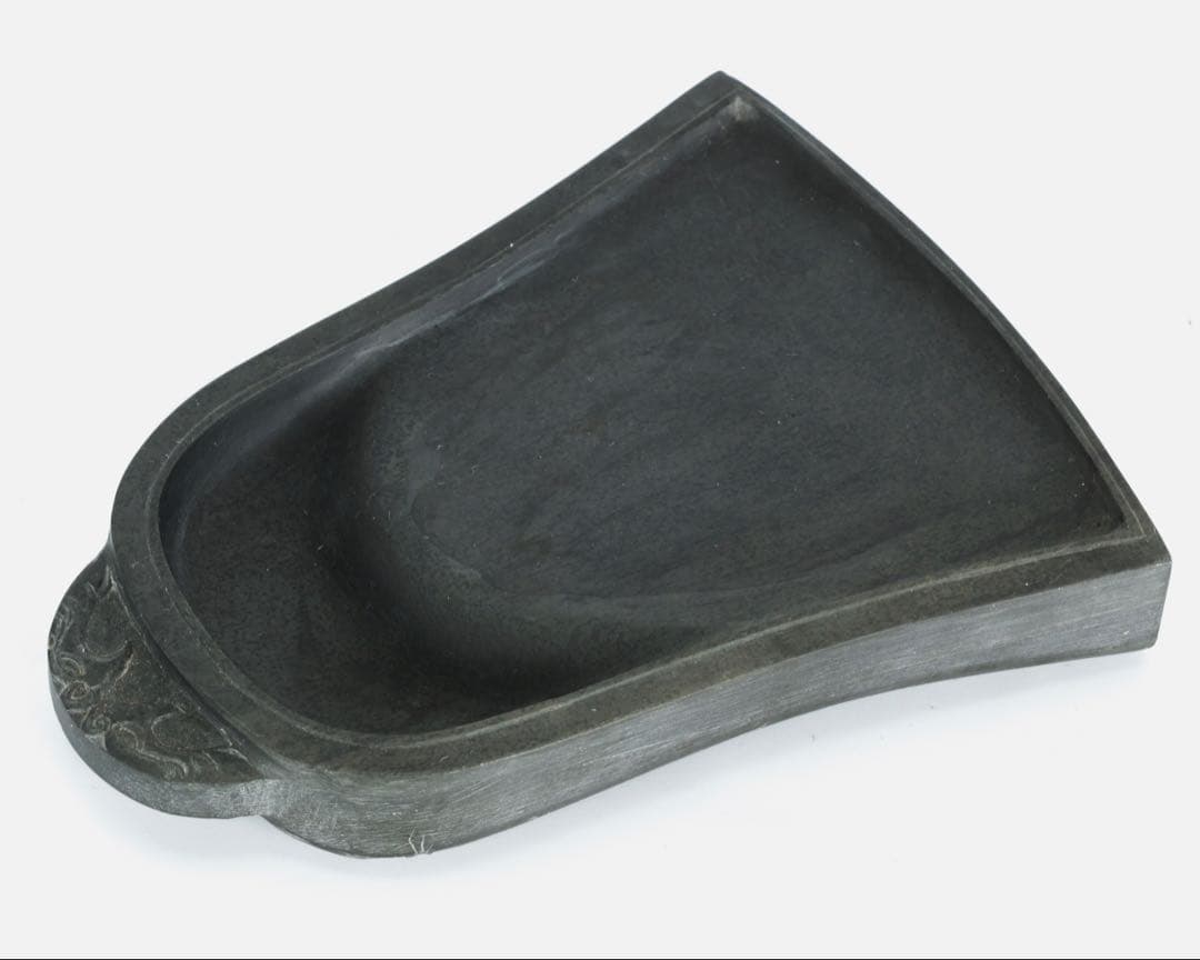 中国硯 鐘形 端渓硯 彫刻 文房四宝 古硯 石硯 木箱付 書道具 古美術 骨董品