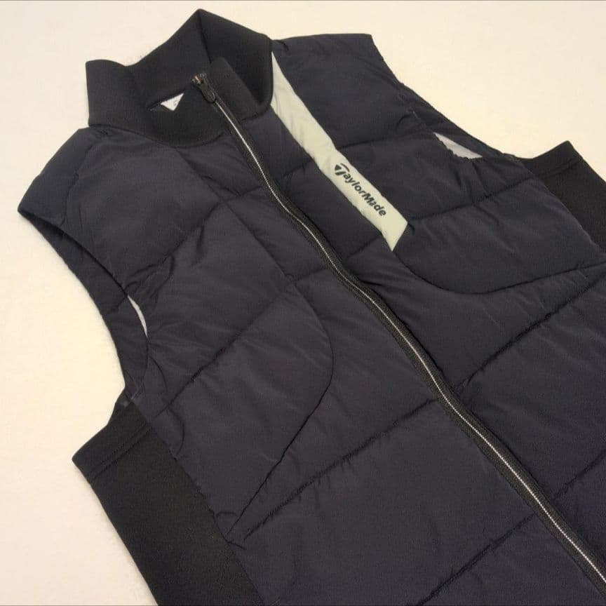 テーラーメイド 中綿ベスト XL 秋冬 防寒 ブラック×ネイビー Oサイズ