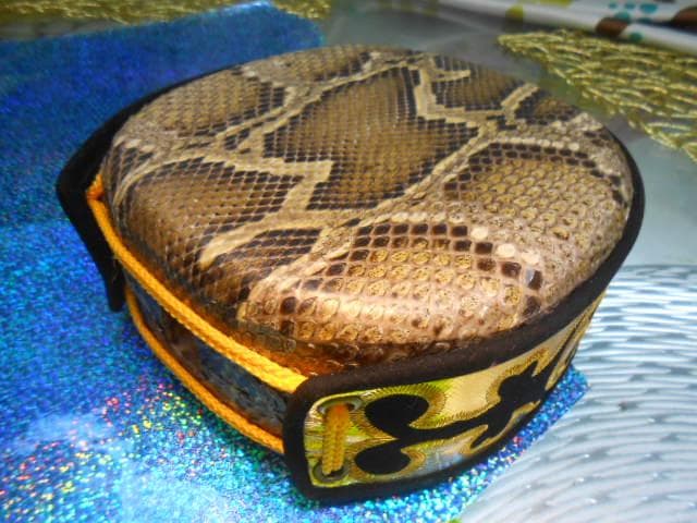 新品未使用(送料無料)19.980円　盛嶋開鐘蛇皮強化(二重張)型チーガ