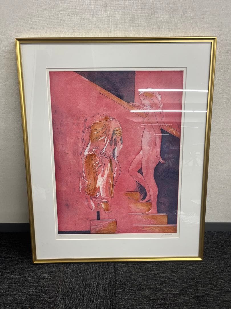 銅版画　ポール・ギヤマン　古代の彫像　直筆サイン