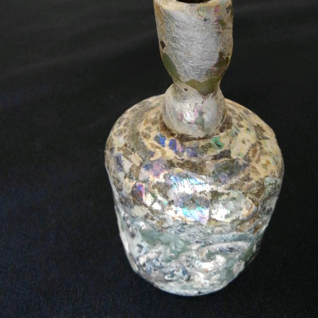 古代ガラス　銀化　光彩　美術館級　グラス　綺麗　貴重　骨董　茶道具