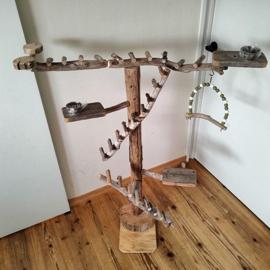 バードアスレチックジム大型 ㊵ 天然木 自然木 流木 止まり木 インコ おもちゃ