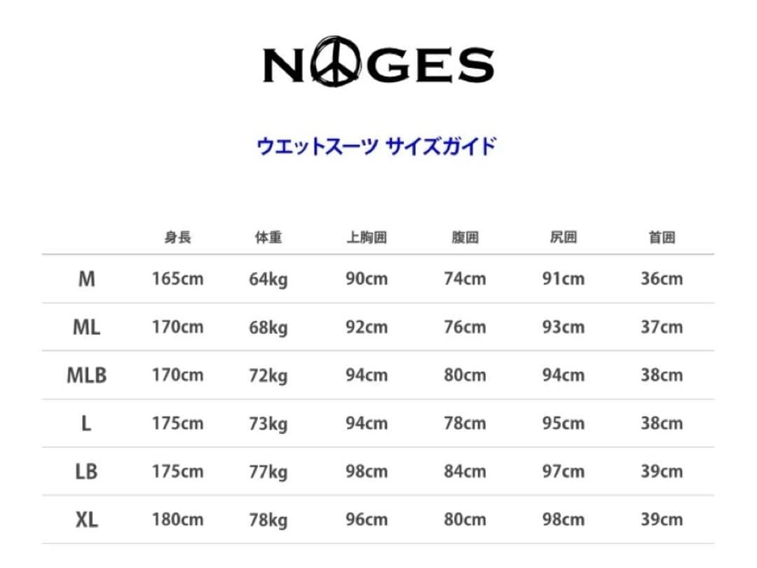 NOGES セミドライウェットスーツ　Mサイズ