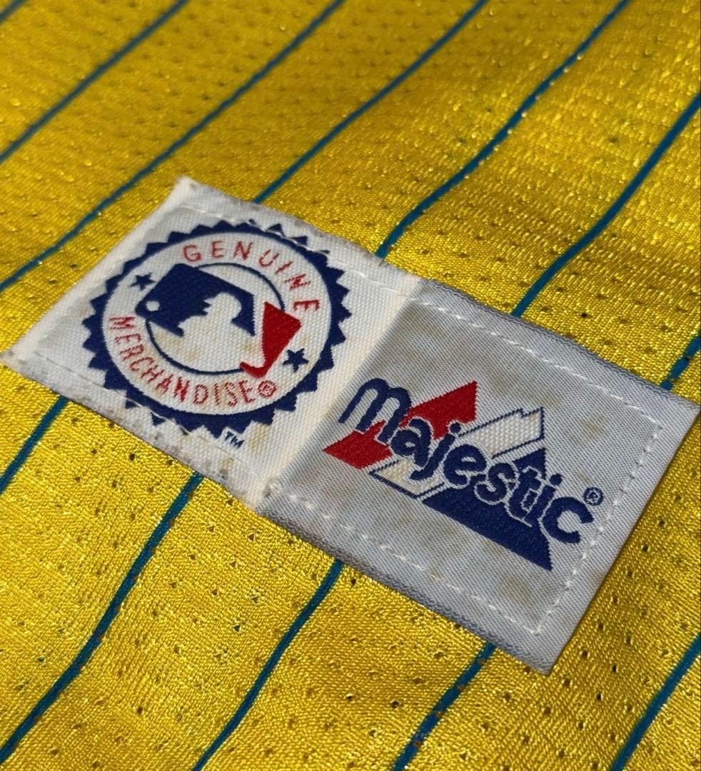 90's USA製 majestic Yankees XL イエローユニフォーム