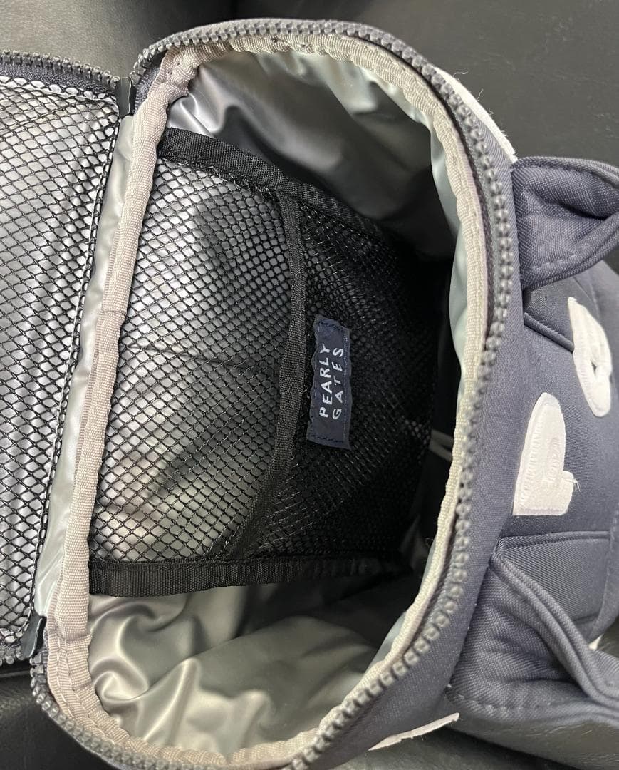 美品 パーリーゲイツ 保冷バック グレー PG ロゴ ペットボトル４本収納可能
