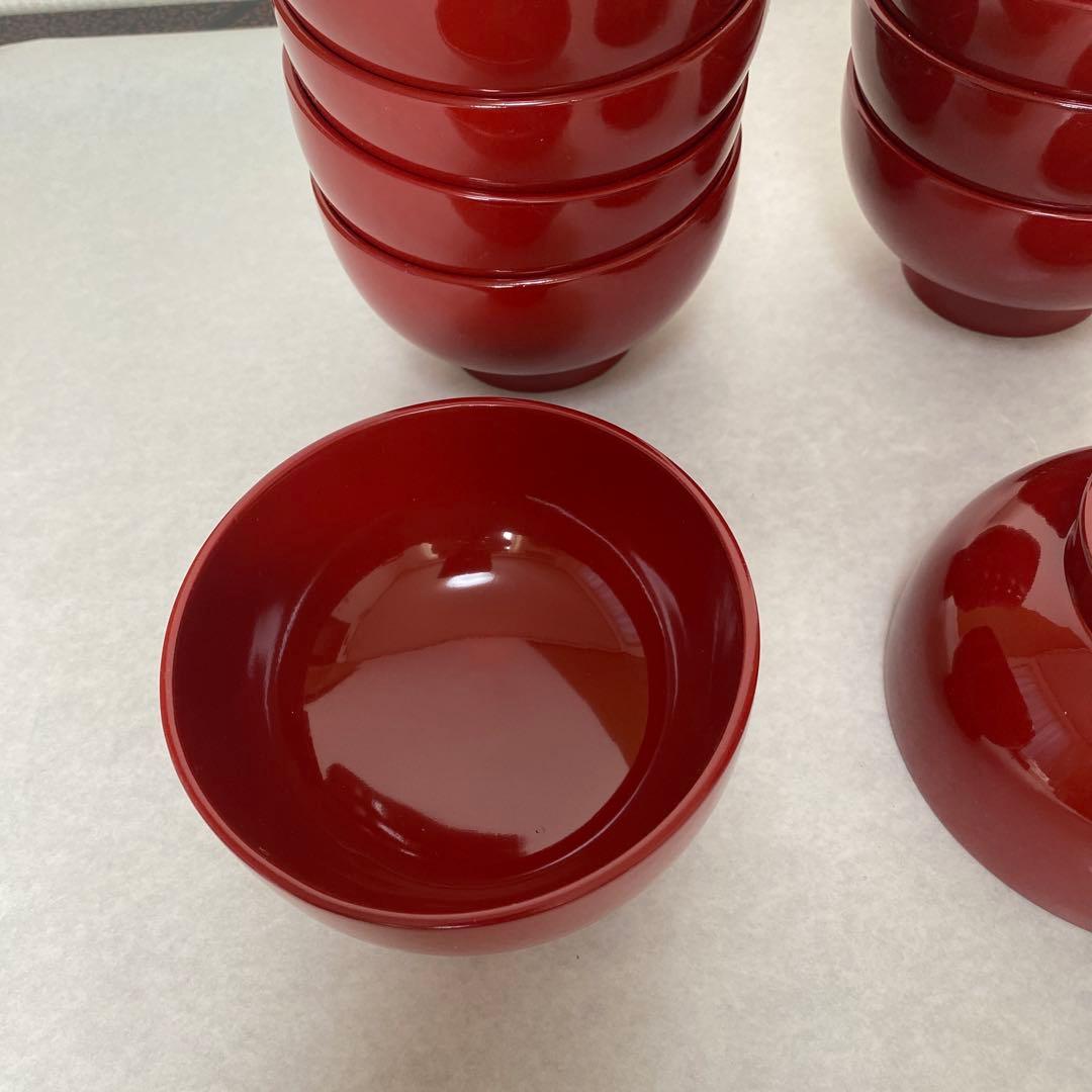 朱塗り椀　10個　未使用