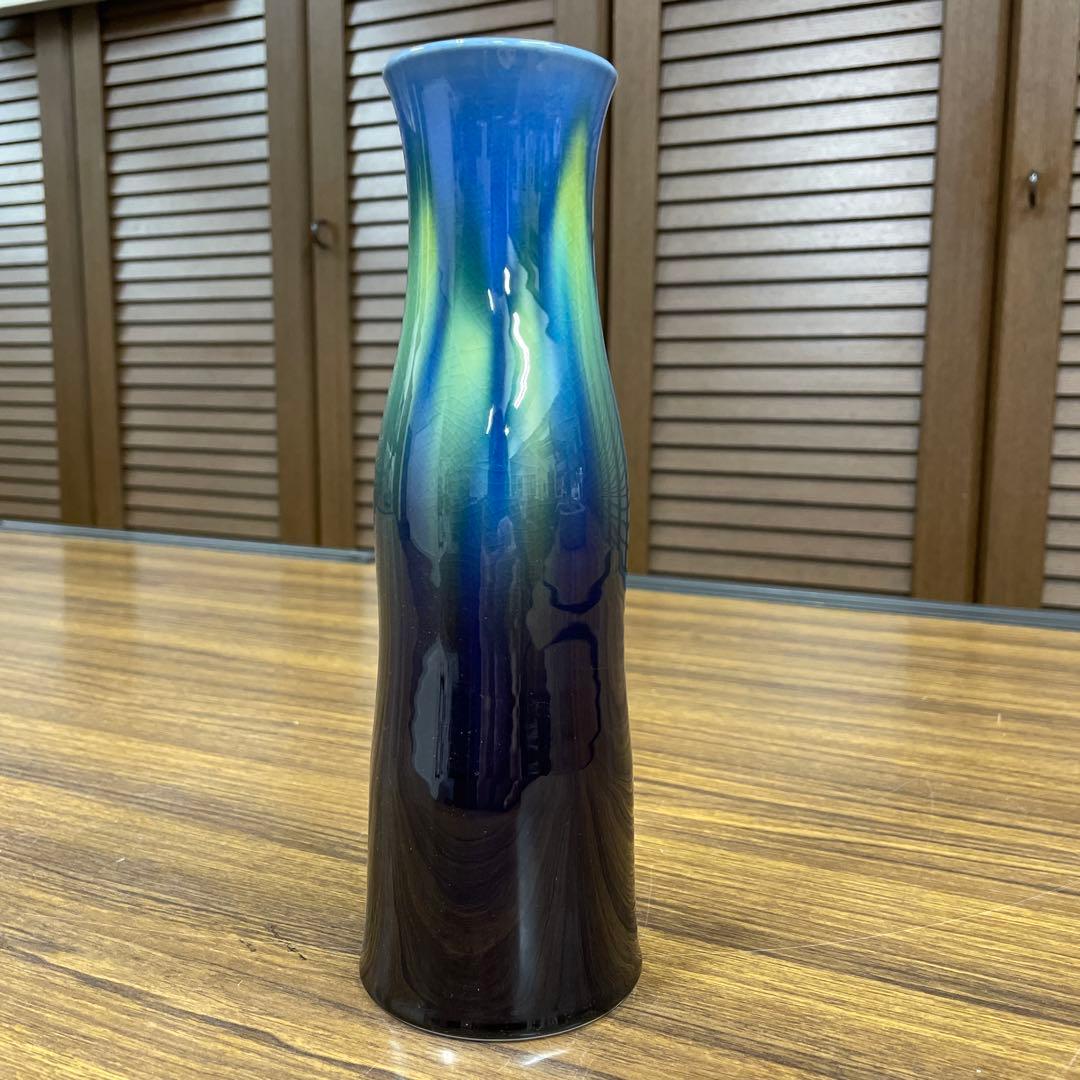 【美品】三代徳田八十吉　「花入」九谷焼