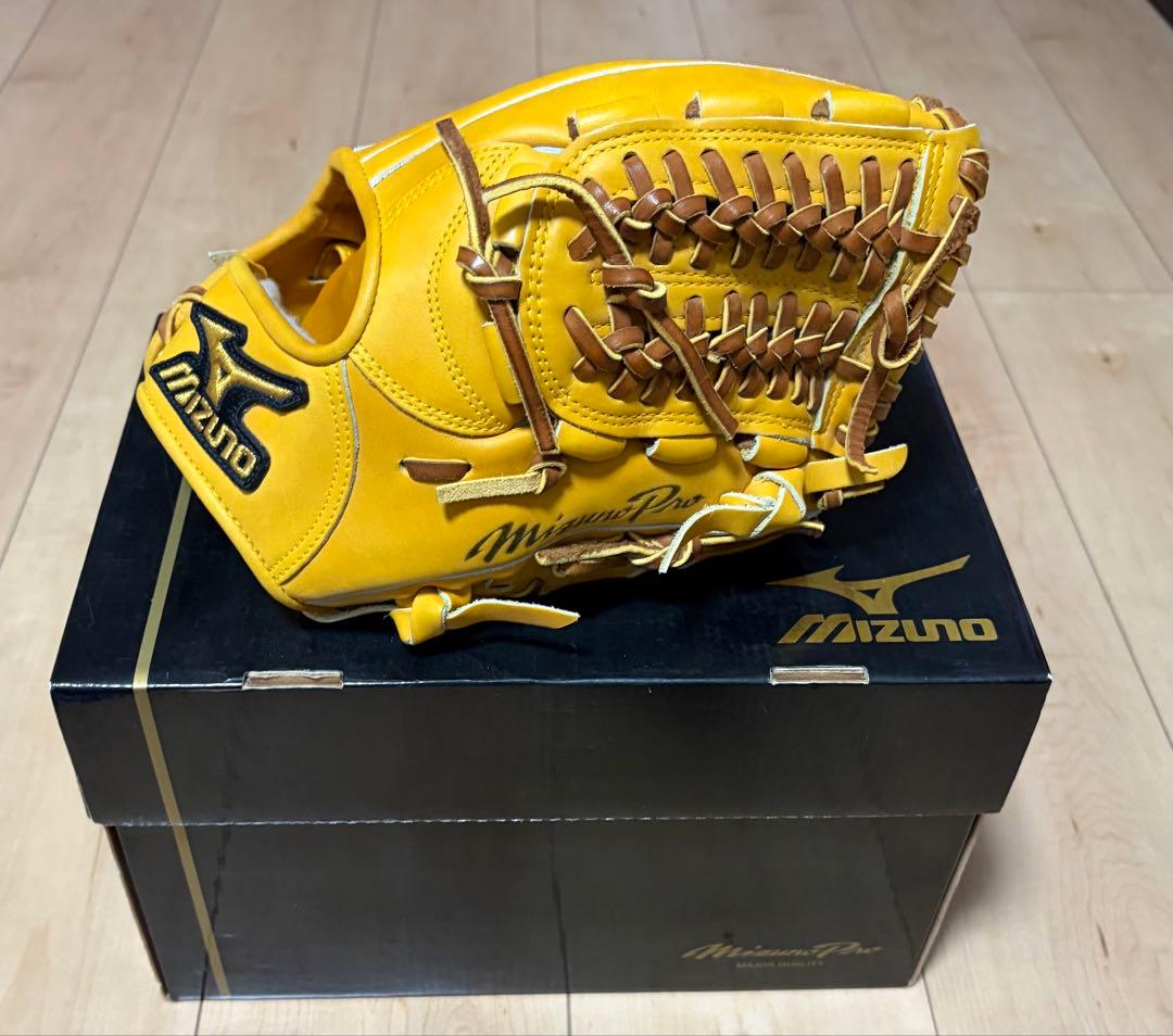 Mizuno Pro イエロー 軟式グローブ（おまけ付き）