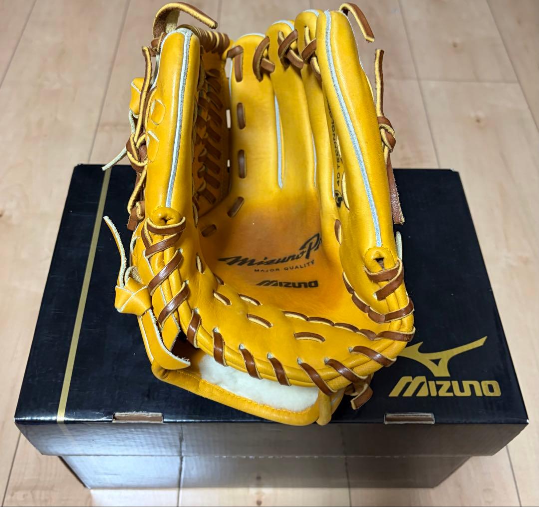 Mizuno Pro イエロー 軟式グローブ（おまけ付き）