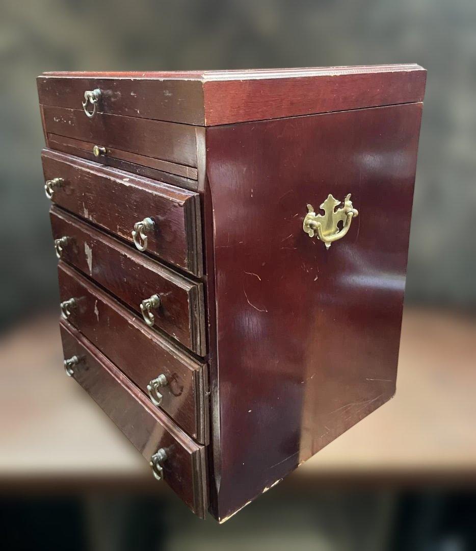 アンティーク 木製 チェスト マホガニー 小引き出し チェスト 5段 引き出し