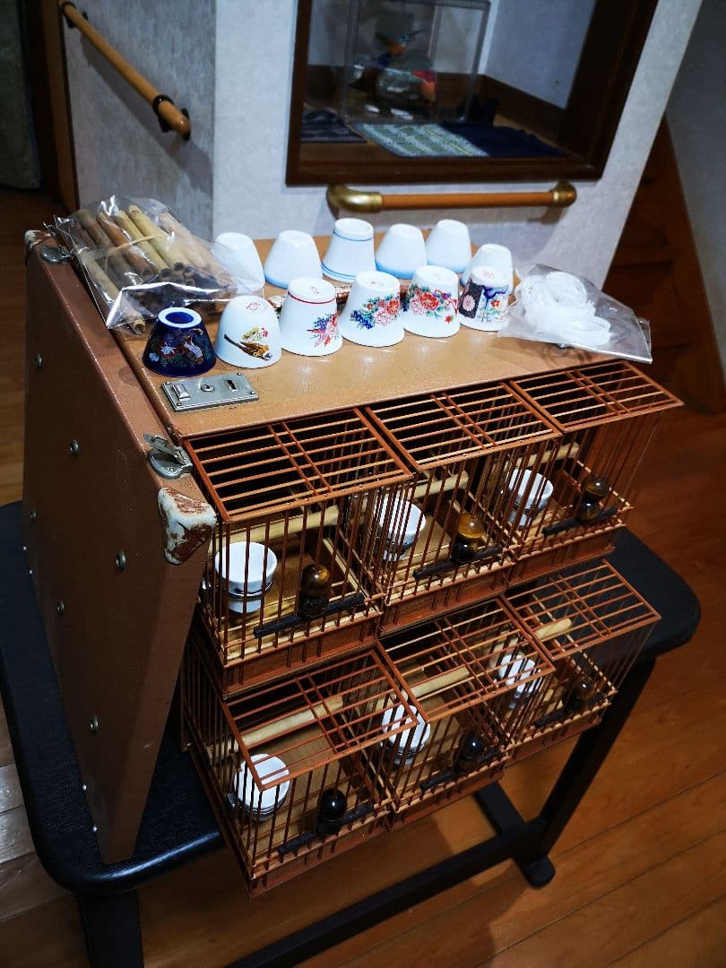 《季節限定出品》メジロ籠&寝かせ籠【最高級/優良籠】※真鍮製餌受　※限定購入特典