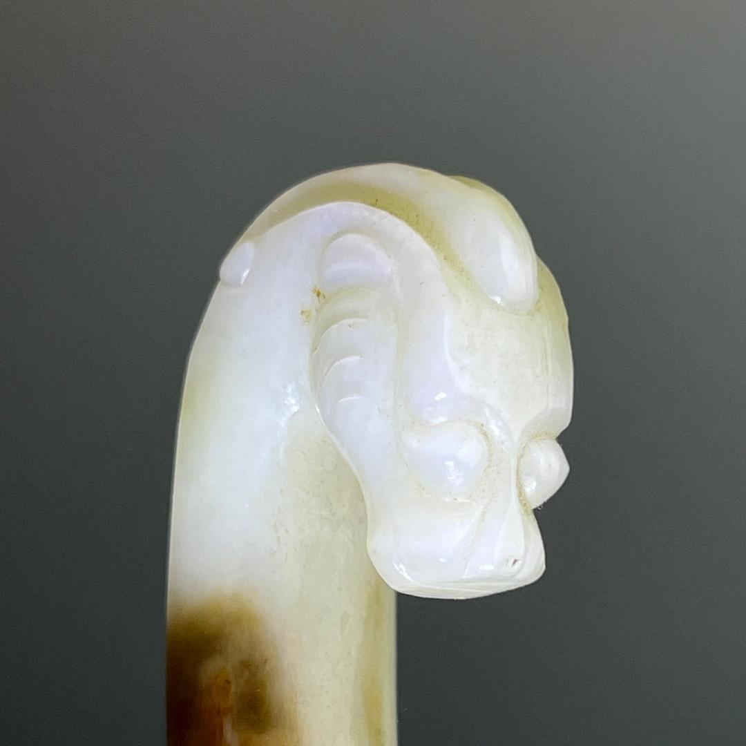 白玉龍帯鉤 清代 和田玉 古玉 古玉擺件 中国古玩 中国美術 唐物骨董 A912